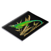 Jackson’s chameleon hanging out in the bamboo ノートブック (左側)