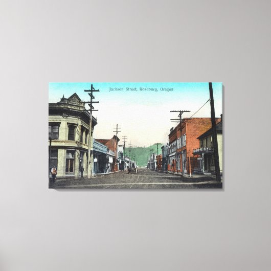 Jackson StreetRoseburgのビュー キャンバスプリント (正面)