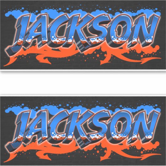 Jackson Vorname Name Graffiti Aufkleber Sticker シール (正面)