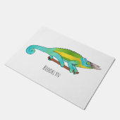 Jackson's chameleon cartoon illustration  ドアマット (アングル)