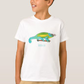 Jackson's chameleon cartoon illustration tシャツ (正面)