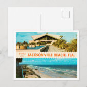 Jacksonvilleビーチからの挨拶， Florida Travel ポストカード (正面/裏面)
