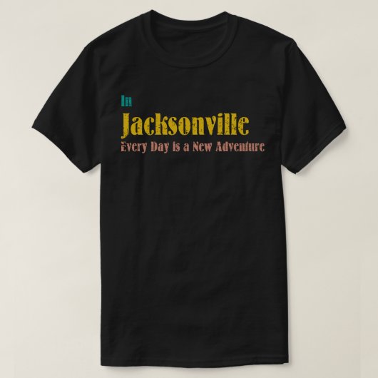 Jacksonville毎日テクスチャブラック Tシャツ (デザイン正面)