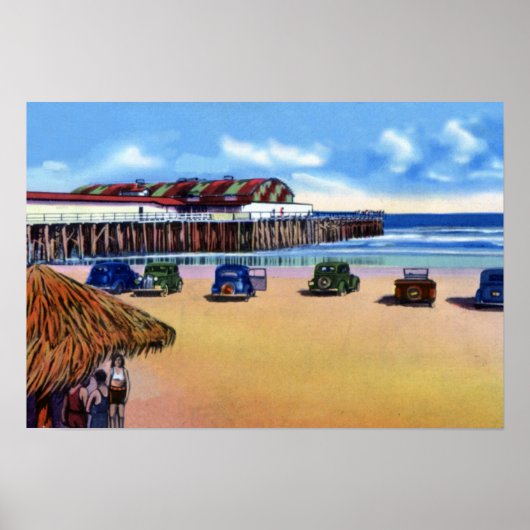 Jacksonville Beach Florida Dancing and Fishing Pie ポスター (正面)