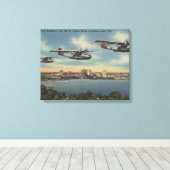 Jacksonville, FL – セントジョンズ上空の海軍の爆撃機 キャンバスプリント (インサイチュ (ウッドフロア))