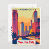 Jacksonville, FL,日付を保存,ヴィンテージはがき セーブザデート (正面/裏面)