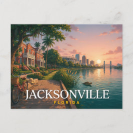 Jacksonville Florida 海岸のリバーサイドの風景 トラベル ポストカード