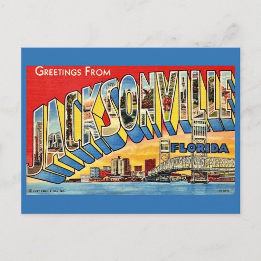 Jacksonville Florida Greetings Postcard ポストカード (正面)