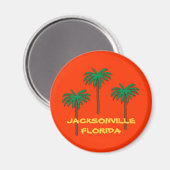 JACKSONVILLE, FLORIDA palm tree冷蔵庫用マグネット マグネット (正面/裏面)