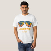 Jacksonville Florida Surfer Sunset Vacation Souven Tシャツ (正面フル)