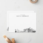 Jacksonville Skylineノートカパーソナライズされたード ノートカード (正面/裏面インサイチュ)