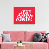 Jacksonville State University JAX STATE ロゴ キャンバスプリント (インサイチュ (リビング))