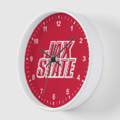 Jacksonville State University JAX STATE ロゴ 壁時計 (傾斜)