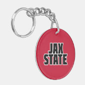 Jacksonville State University JAX STATE 太字テキスト キーホルダー (正面左)