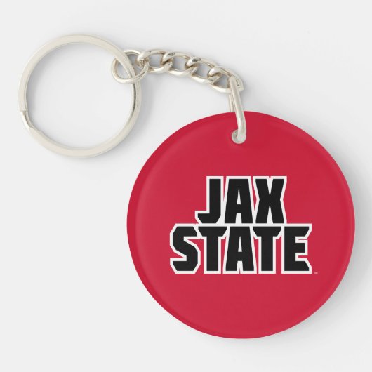 Jacksonville State University JAX STATE 太字テキスト キーホルダー (正面)