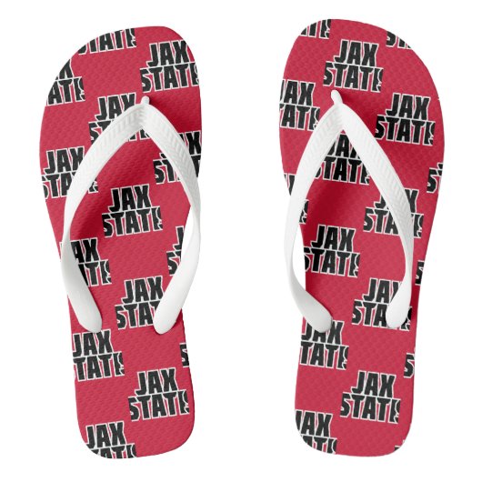 Jacksonville State University JAX STATE 太字テキスト ビーチサンダル (フットベッド)