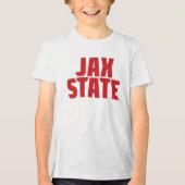 Jacksonville State University JAX STATE 太字レッド トライブレンドTシャツ (正面)
