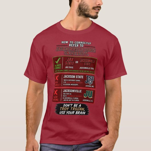 Jacksonville State University Reference Guide レッド Tシャツ (正面)