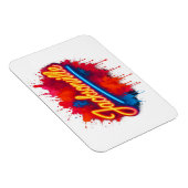 Jacksonville Vibrant Neon Splash City Design マグネット (右側)