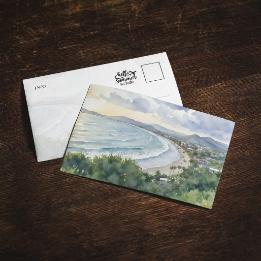 Jaco Beach Costa Rica Watercolor Postcard 招待状