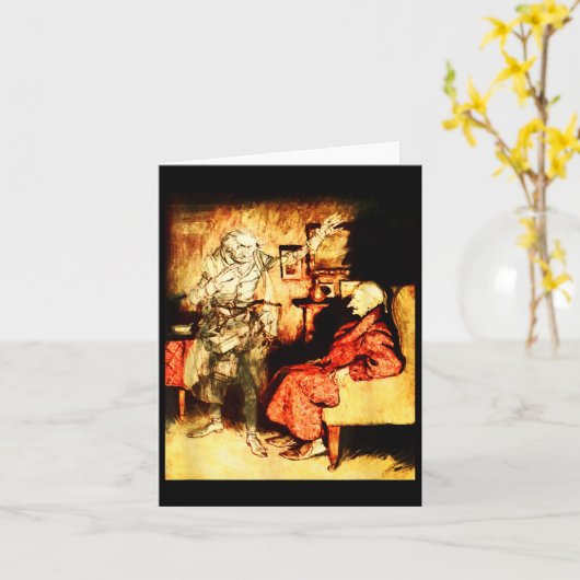Jacob Marley Ghost Scrooge Bah Humbug Christmas Ca カード (黄色い花)