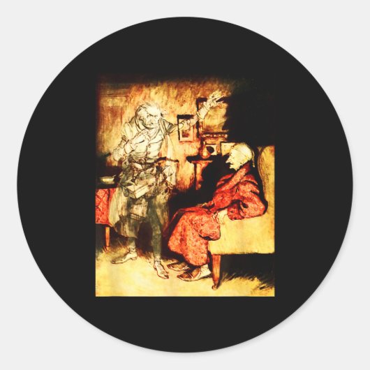 Jacob Marley Ghost Scrooge Bah Humbug Christmas Ca ラウンドシール (正面)