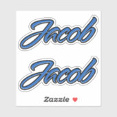 Jacob Name blue Aufkleber Sticker Stickerset シール (シート)