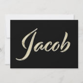 Jacob Name white gold Handwriting Karte カード (正面)