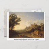 Jacob Philipp Hackertによるシチリア島の寺院遺跡 ポストカード (正面/裏面)
