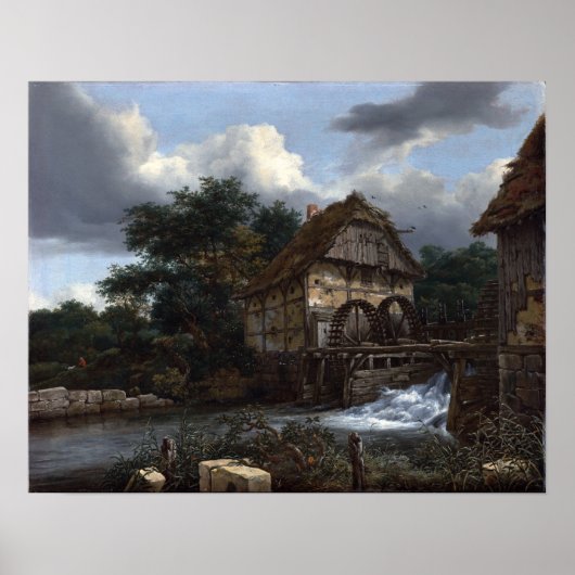 Jacob van Ruisdael Two Watermills ポスター (正面)