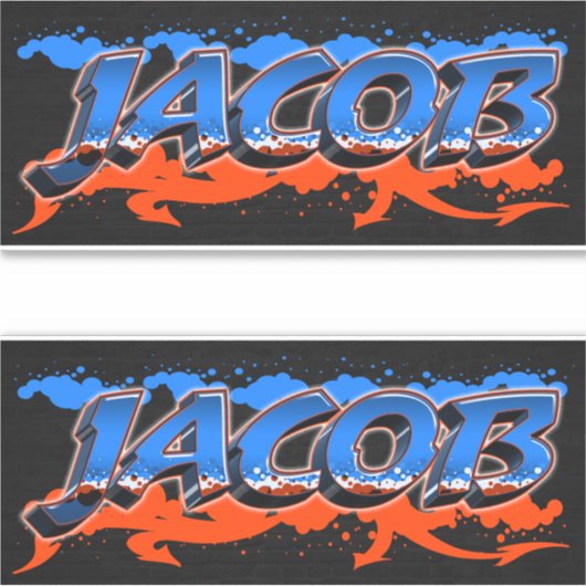 Jacob Vorname Name Graffiti Aufkleber Sticker シール (正面)