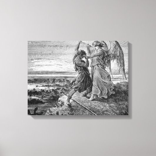 Jacob Wrestling With The Angel Gustave Dore 1855 キャンバスプリント (正面)
