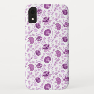 Jacobeanフローラ繰り返しパターンのピン(白) iPhone XRケース