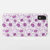 Jacobeanフローラ繰り返しパターンのピン（白） Case-Mate iPhoneケース (裏面(横))