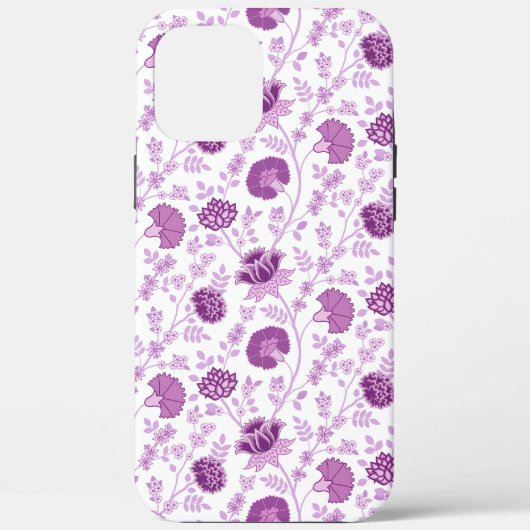 Jacobeanフローラ繰り返しパターンのピン（白） Case-Mate iPhoneケース (裏面)