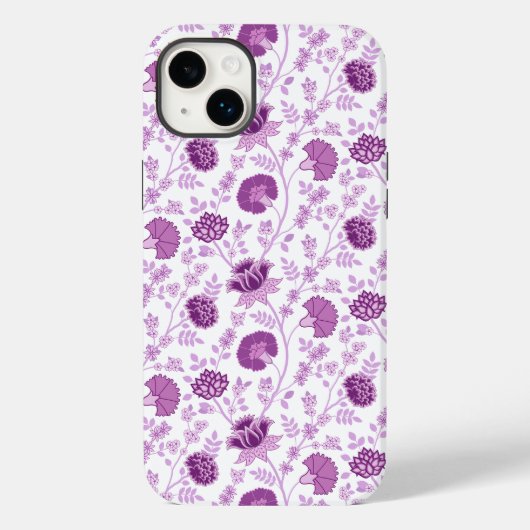 Jacobeanフローラ繰り返しパターンのピン(白) Case-Mate iPhoneケース (裏面)