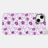 Jacobeanフローラ繰り返しパターンのピン(白) Case-Mate iPhoneケース (裏面 (横))