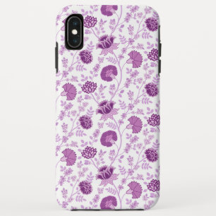 Jacobeanフローラ繰り返しパターンのピン(白) iPhone XS Maxケース