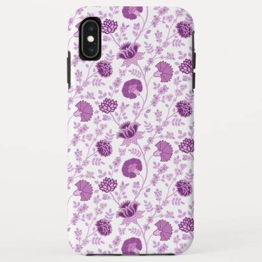 Jacobeanフローラ繰り返しパターンのピン（白） Case-Mate iPhoneケース (裏面)