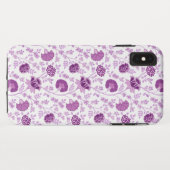 Jacobeanフローラ繰り返しパターンのピン（白） Case-Mate iPhoneケース (裏面(横))