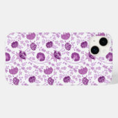 Jacobeanフローラ繰り返しパターンのピン（白） Case-Mate iPhoneケース (裏面 (横))