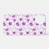 Jacobeanフローラ繰り返しパターンのピン(白) Case-Mate iPhoneケース (裏面 (横))