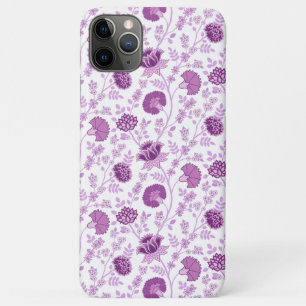 Jacobeanフローラ繰り返しパターンのピン（白） iPhone 11 Pro Maxケース