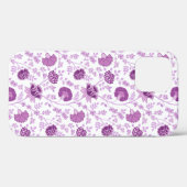 Jacobeanフローラ繰り返しパターンのピン(白) Case-Mate iPhoneケース (裏面 (横))