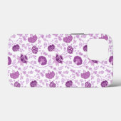 Jacobeanフローラ繰り返しパターンのピン(白) Case-Mate iPhoneケース (裏面 (横))