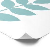 JacobeanフローラLgパターンティール(緑がかった色)オン白 ポスター (角)