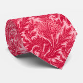 Jacobean花のダマスク織、赤紫および淡いピンク ネクタイ (ロール)