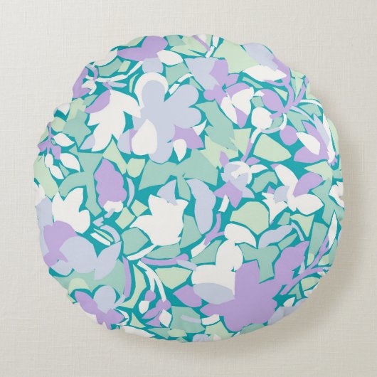 Jacobean Collage ラウンドクッション (正面)