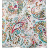 Jacobean seamless pattern. Flowers background, eth シャワーカーテン (正面)