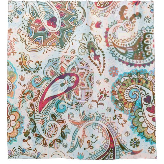 Jacobean seamless pattern. Flowers background, eth シャワーカーテン (正面)